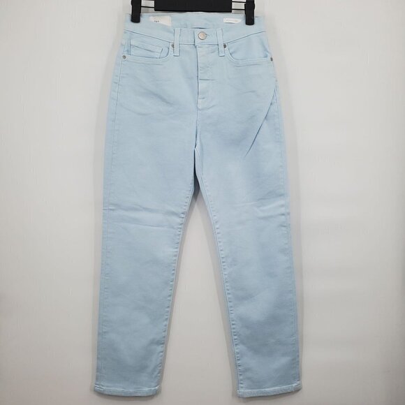 BLDWN Vintage Straight Jeans Hi-Rise Cropped Stretch 27 Womens NWOT Pool Blue - Picture 2 of 13